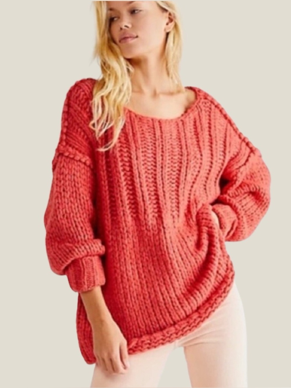 Free People “Be There Pullover” - coral